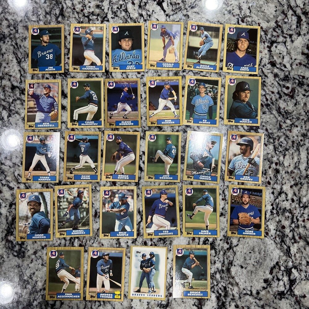 Atlanta Braves 1987 Topps Tiffany Cards‎ Lot 28 Total Ken Griffey Set Break
